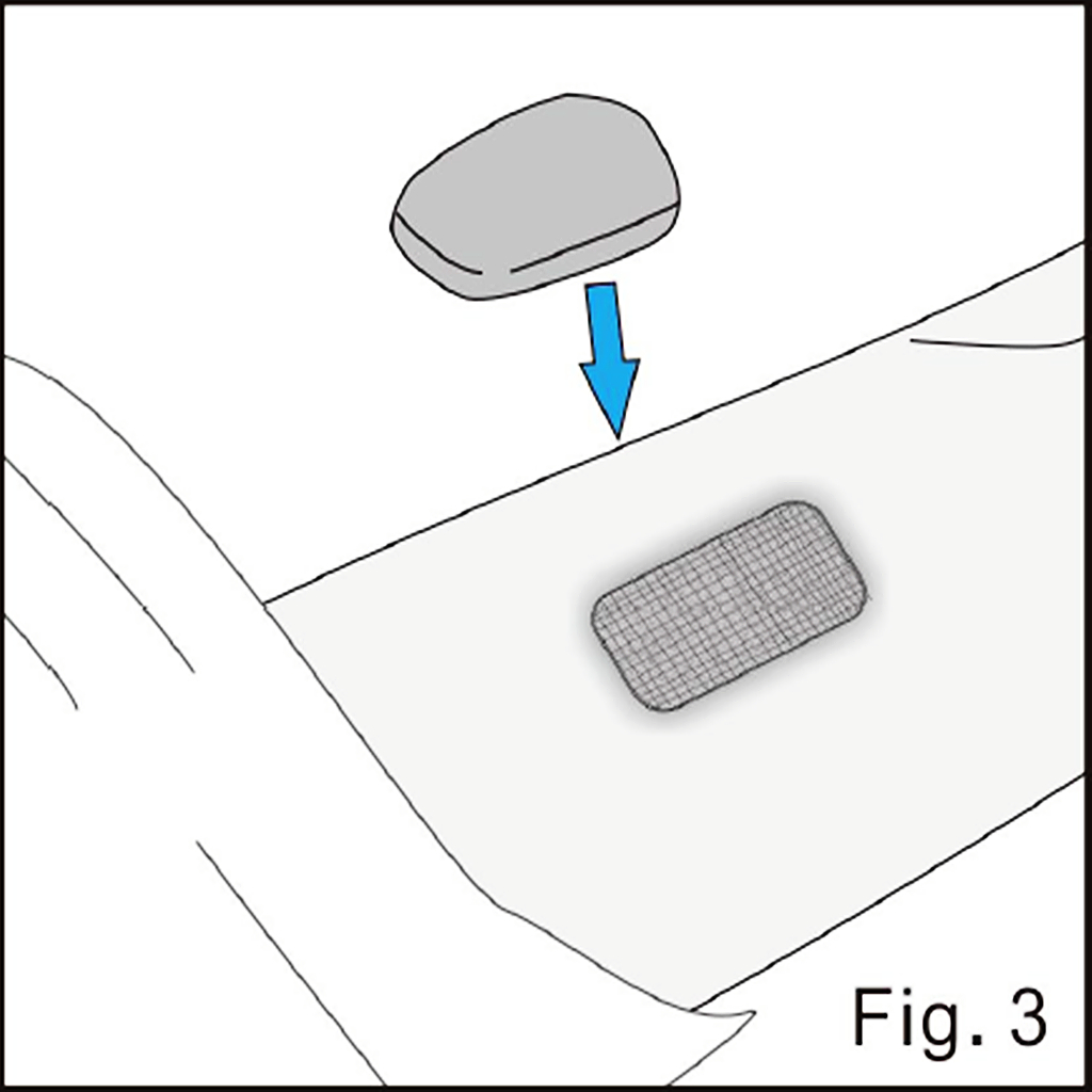 Position the foam illustrated in source figure 3